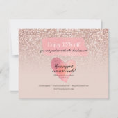 Roze Gouden Glitter Bedanktkaart voor Zakelijke Ko (Achterkant)