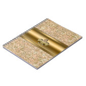 Roze & Gouden Glitter Bloem de lis Feest Notitieboek (Linkerzijde)