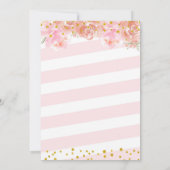 Roze Gouden Glitter Bloem Pompoen baby shower Kaart (Achterkant)