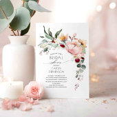 Roze Gouden Glitter Bloemen Elegant Vrijgezellenfe Kaart