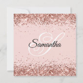 Roze Gouden Glitter Blush 40e Verjaardag Kaart (Achterkant)