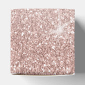 Roze Gouden Glitter Blush Initiële Bruidsdouche Bedankdoosjes (Bovenkant)
