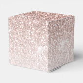 Roze Gouden Glitter Blush Initiële Bruidsdouche Bedankdoosjes (Achterkant)