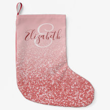 Roze Gouden Glitter Blush Ombre Monogram