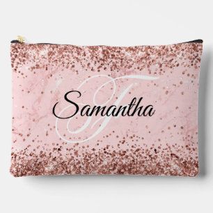 Roze Gouden Glitter Blush Roze Marmer Fancy Monogr Etui
