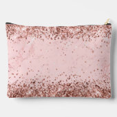 Roze Gouden Glitter Blush Roze Marmer Fancy Monogr Etui (Achterkant)