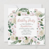 Roze Gouden Glitter Boeket Verjaardagsfeest Kaart (Voorkant)