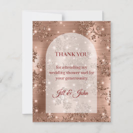 Roze Gouden Glitter Boog Bruiloft Dank Je Wel Bedankkaart