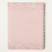 Roze Gouden Glitter Boss Lady Logo Blush Planner (Achterkant)