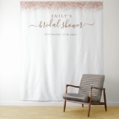 Roze Gouden Glitter Bruids Shower Foto Achtergrond Wandkleed (In situ)