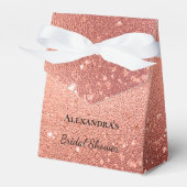 Roze Gouden Glitter Bruidsmeisje Feest Bedankdoosjes (Voorkant Zijde)