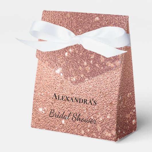 Roze Gouden Glitter Bruidsmeisje Feest Bedankdoosjes (Voorkant Zijde)