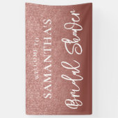 Roze Gouden Glitter Bruiloft Feest Spandoek (Verticaal)