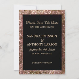Roze Gouden Glitter Bruiloft Save The Date