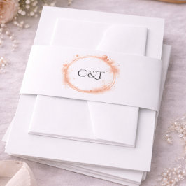 Roze Gouden Glitter Bruiloft Script Calligrafie Uitnodigingen Wikkel