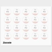 Roze Gouden Glitter Bruiloftsfeest bedankt Ronde Sticker (Vel)