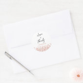 Roze Gouden Glitter Bruiloftsfeest bedankt Ronde Sticker (Envelop)