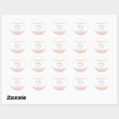 Roze Gouden Glitter Bruiloftsfeest bedankt Ronde Sticker (Vel)