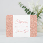 Roze Gouden Glitter Bruiloftsfeest Kaart (Staand voorkant)
