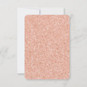 Roze Gouden Glitter Bruiloftsfeest Kaart (Achterkant)