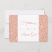 Roze Gouden Glitter Bruiloftsfeest Kaart (Voorkant)