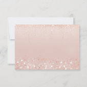 Roze Gouden Glitter Bruiloftsfeest RSVP Kaart (Achterkant)