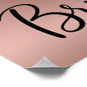 Roze Gouden Glitter Bruiloftsfeest Welkom Poster (Hoek)