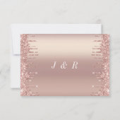Roze Gouden Glitter Bruiloftsinvitatie Voorbeeld (Achterkant)