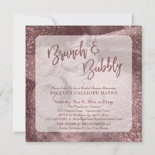 Roze Gouden Glitter Brunch & Bruisende Champagne F Kaart