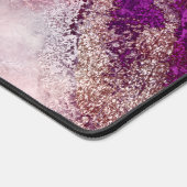 Roze Gouden Glitter & Burgundy Marmer Elegant Op M Bureaumat (Hoek)