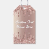 Roze Gouden Glitter Cadeaukaartjes Persoonlijke Te Cadeaulabel (Voorkant)