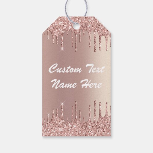 Roze Gouden Glitter Cadeaukaartjes Persoonlijke Te Cadeaulabel (Achterkant)
