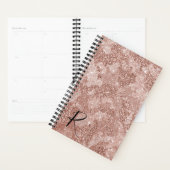 Roze Gouden Glitter Camouflage Jaarlijks Monogram Planner (Display)