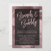 Roze Gouden Glitter Champagne Brunch & Bubbels Kaart (Voorkant)