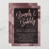 Roze Gouden Glitter Champagne Brunch & Bubbels Kaart (Voorkant / Achterkant)