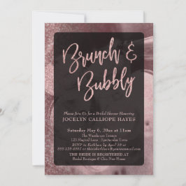 Roze Gouden Glitter Champagne Brunch & Bubbels Kaart