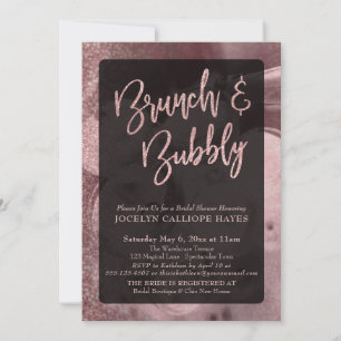 Roze Gouden Glitter Champagne Brunch & Bubbels Kaart