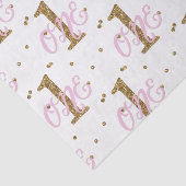 Roze & Gouden Glitter Confetti 1 1e Verjaardagsfee Tissuepapier (Detail)