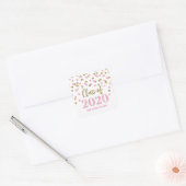 Roze Gouden Glitter Confetti Afstuderen 2020 Vierkante Sticker (Envelop)