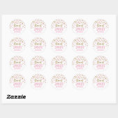 Roze Gouden Glitter Confetti Afstuderen 2021 Ronde Sticker (Vel)