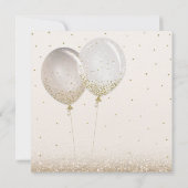 Roze Gouden Glitter Confetti Ballonnen Verjaardags Kaart (Achterkant)