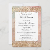 Roze Gouden Glitter Confetti Bruiloftsfeest Kaart (Voorkant)