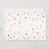 Roze Gouden Glitter Confetti Eerste Verjaardagsfot Kaart (Achterkant)