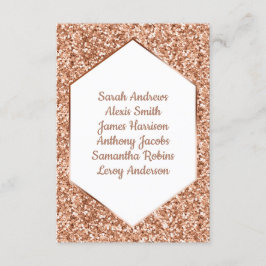 Roze Gouden Glitter Confetti Glam Receptie Zitplaa Kaart