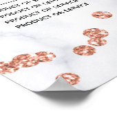 Roze Gouden Glitter Confetti Marmer Prijsmenu  Poster (Hoek)