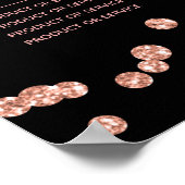 Roze Gouden Glitter Confetti Salon Prijsmenu Zwart Poster (Hoek)