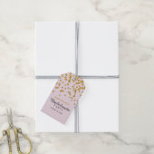 Roze Gouden Glitter confetti vrijgezellenfeest Cad Cadeaulabel (Met Touw)