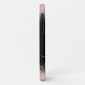Roze Gouden Glitter Confetti Zwarte Persoonlijke Case-Mate iPhone Case (Achterkant/links)