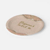 Roze & Gouden Glitter Crystal Glam Verjaardagsfees Papieren Bordje (Gekanteld)