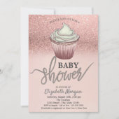 Roze Gouden Glitter Cupcake  Kaart (Voorkant)